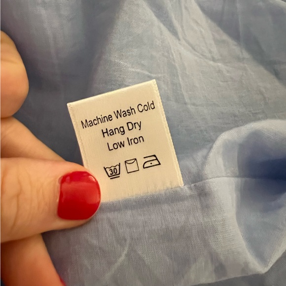 Ann Mashburn Blue Floral Printed Ruched Waist Long Dress Womens XS 100% Cotton - Picture 10 of 14